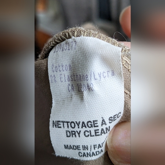Margaret M tan cotton and elastane pants,size 6, EUC Canada Luxury - Picture 4 of 5